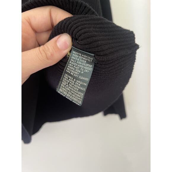 Lauren Ralph Lauren Black Lace Up Ribbed Knit Sweater Tunic Top 2XL Equestrian - Picture 5 of 10